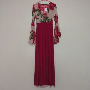 Floral Red Maxi Dress